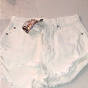 NWT Naked wardrobe white summer shorts small